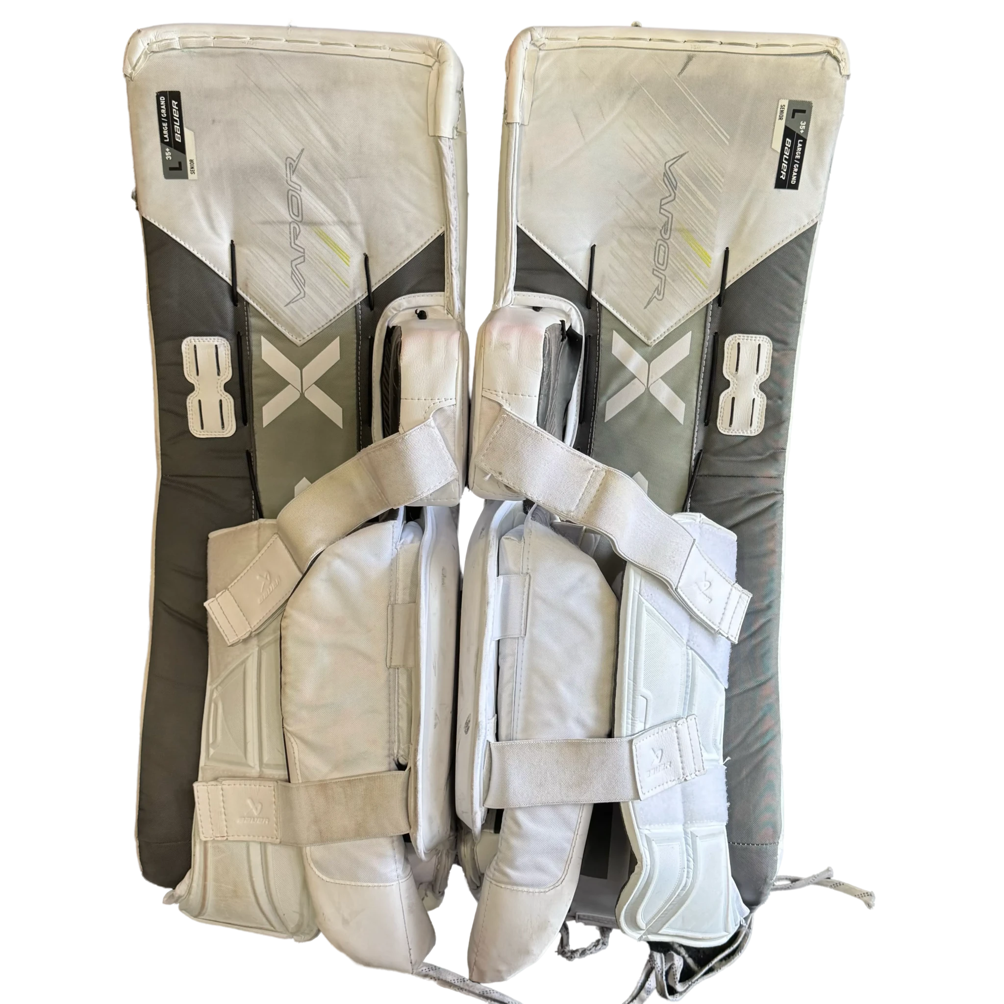Bauer Vapor HyperLite 2 - Jambières de gardien Pro d'occasion (blanches)